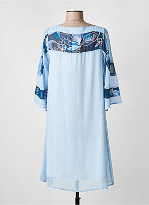 Rochie midi imprimeu fantezie mâneci lungi albastru GREGORY PAT femeie