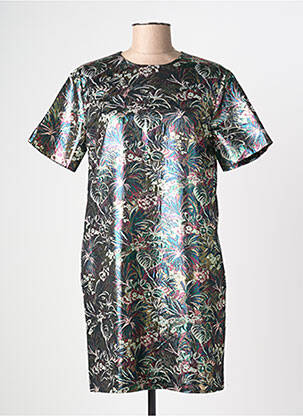 Rochie scurtă închidere cu fermoar la spate mâneci scurte verde MSGM femeie