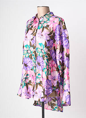 Tunică mâneci lungi guler de bluză violet MSGM femeie