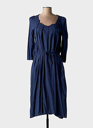 Rochie midi mâneci 3/4 mâneci 3/4 albastru HANNOH femeie