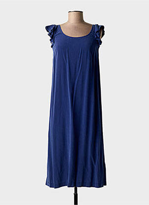 Rochie midi croială fluidă mâneci scurte albastru L'AUTRE CHOSE femeie