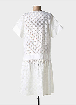 Rochie midi mâneci scurte mâneci scurte alb N_8 femeie