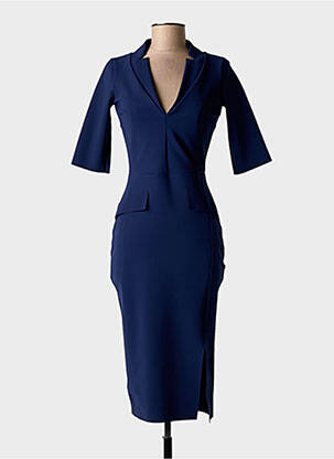 Rochie midi mâneci 3/4 mâneci 3/4 albastru CHIARA BONI femeie