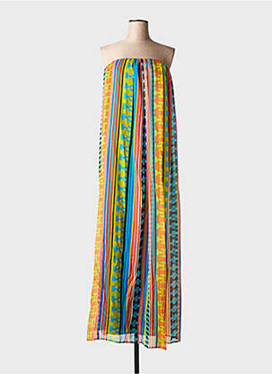 Rochie lungă țesătură crep fără mâneci galben MSGM femeie