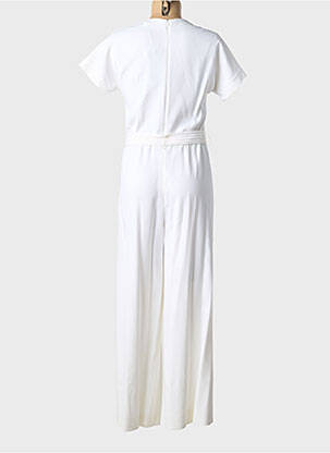 Salopetă-pantalon țesătură crep mâneci scurte alb PIAZZA SEMPIONE femeie