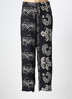 Pantalon drept talie elastică mărime normală negru L'ATELIER D'ANNA femeie