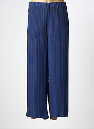 Pantalon drept talie elastică mărime normală albastru HORTENSIA femeie