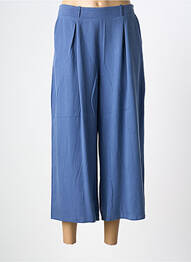 Pantalon 7/8 țesătură poplin mărime normală albastru MARBLE femme