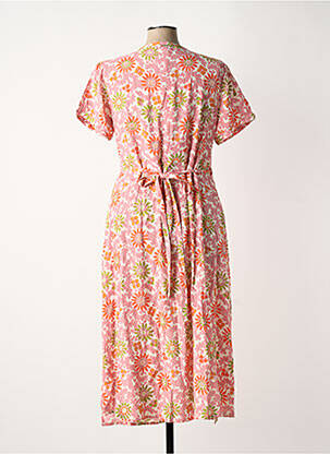Rochie midi imprimeu floral mâneci scurte roz AGATHE & LOUISE femeie
