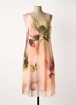 Rochie midi imprimeu floral fără mâneci roz JEAN DELFIN femeie