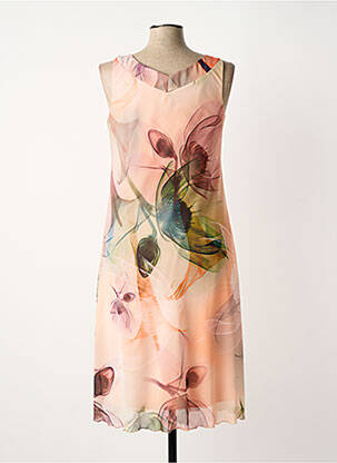 Rochie midi imprimeu floral fără mâneci roz JEAN DELFIN femeie