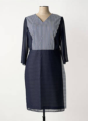 Rochie midi mâneci 3/4 mâneci 3/4 albastru MERI & ESCA femme