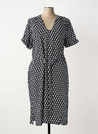 Rochie midi imprimeu fantezie mâneci scurte negru CONCEPT K femme