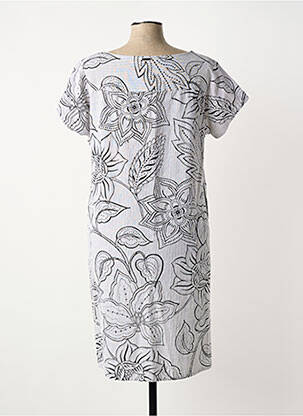 Rochie midi imprimeu floral mâneci scurte albastru AGATHE & LOUISE femeie