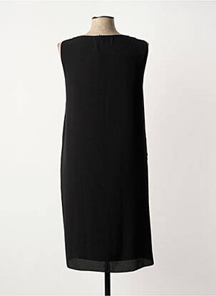 Rochie midi imprimeu fantezie fără mâneci negru TELMAIL femeie