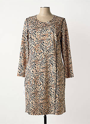 Rochie midi mâneci lungi mâneci lungi bej GUY DUBOUIS femeie