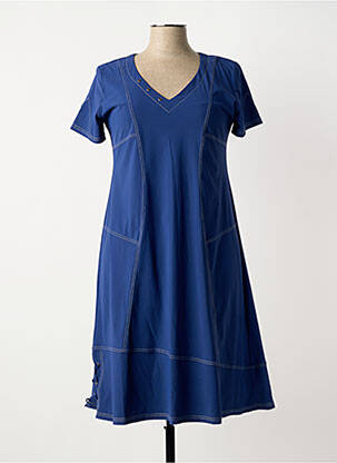Rochie midi mâneci scurte mâneci scurte albastru JEAN DELFIN femeie