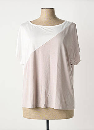 Tricou elasticitate mâneci scurte bej MARBLE femeie