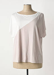 Tricou elasticitate mâneci scurte bej MARBLE femme