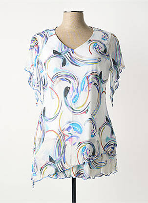 Tunică mâneci scurte alb JEAN DELFIN femeie