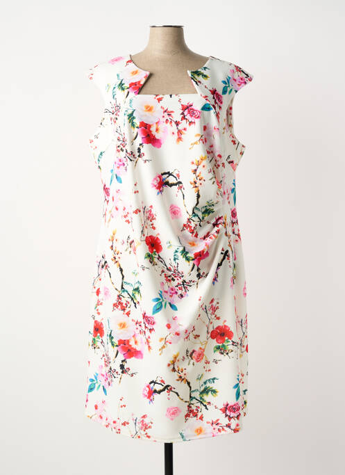 Rochie midi alb COULEURS DU TEMPS femeie