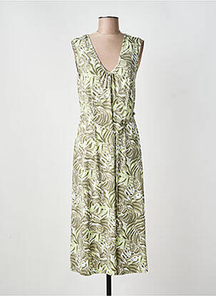 Rochie midi imprimeu fantezie fără mâneci verde MARBLE femeie
