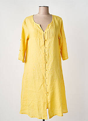 Rochie midi mâneci 3/4 mâneci 3/4 galben AGATHE & LOUISE femeie