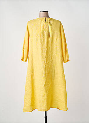Rochie midi mâneci 3/4 mâneci 3/4 galben AGATHE & LOUISE femeie