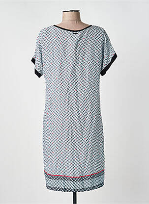 Rochie midi imprimeu fantezie mâneci scurte alb FRED SABATIER femeie