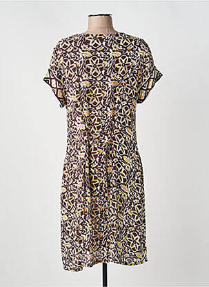 Rochie midi imprimeu fantezie mâneci scurte maro AGATHE & LOUISE femeie