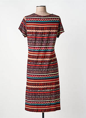 Rochie midi imprimeu fantezie mâneci scurte violet AGATHE & LOUISE femeie