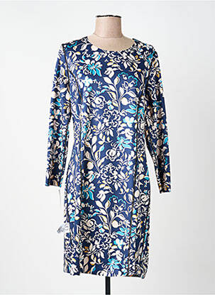 Rochie midi imprimeu floral mâneci lungi albastru GUY DUBOUIS femeie