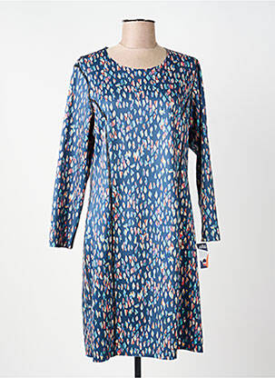 Rochie midi imprimeu floral mâneci lungi albastru GUY DUBOUIS femeie