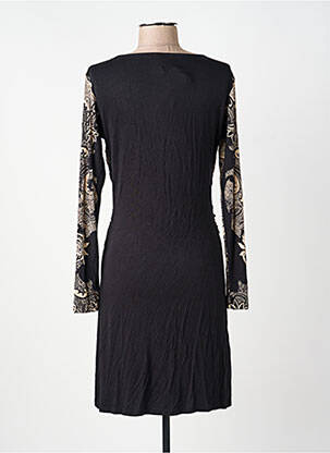 Rochie midi imprimeu fantezie mâneci lungi negru SURKANA femeie