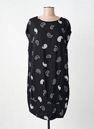 Rochie midi imprimeu fantezie mâneci scurte negru SURKANA femeie