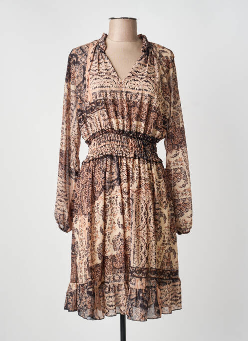 Rochie midi bej COULEURS DU TEMPS femeie