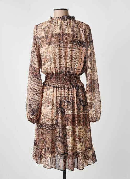 Rochie midi bej COULEURS DU TEMPS femeie