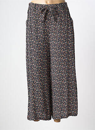 Pantalon larg țesătură poplin negru COULEURS DU TEMPS femeie