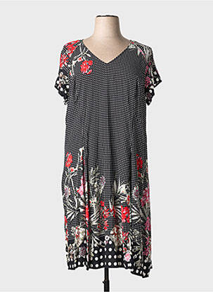 Rochie midi croială fluidă mâneci scurte negru FRED SABATIER femeie