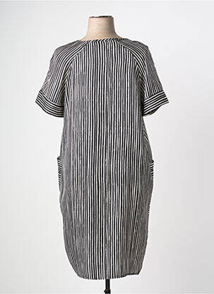 Rochie midi croială fluidă mâneci scurte negru DIVAS femeie