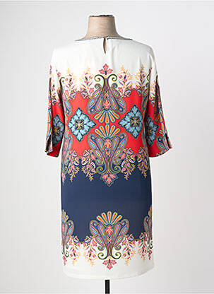 Rochie midi croială fluidă mâneci 3/4 roșu DIVAS femeie