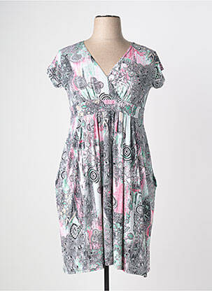 Rochie midi imprimeu floral mâneci scurte negru MARBLE femeie