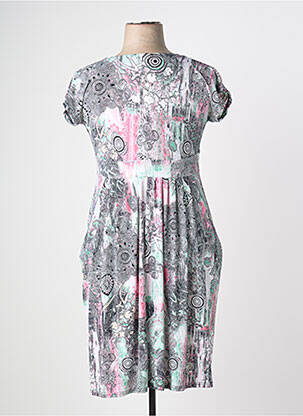Rochie midi imprimeu floral mâneci scurte negru MARBLE femeie