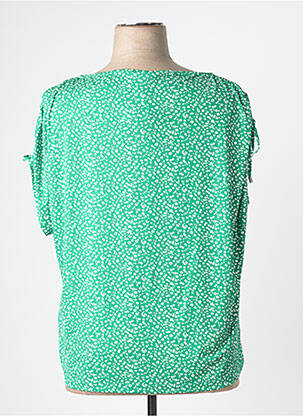 Tricou croială dreaptă mâneci scurte verde MARBLE femeie