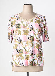 Tricou guler în v mâneci scurte roz 7 SEASONS femme