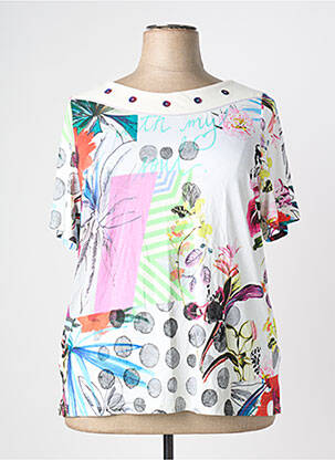 Tricou elasticitate mâneci scurte bej GUY DUBOUIS femme