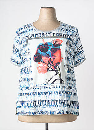 Tricou serigrafie mâneci scurte albastru GUY DUBOUIS femeie