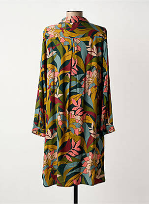 Rochie midi imprimeu floral mâneci lungi verde LE PETIT BAIGNEUR femeie