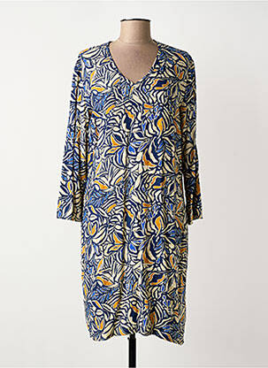 Rochie midi imprimeu floral mâneci lungi albastru LE PETIT BAIGNEUR femeie