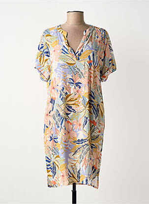 Rochie midi imprimeu floral mâneci scurte albastru LE PETIT BAIGNEUR femeie